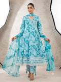 [Rishi Exports] | Sky Blue Floral Print Jaipuri-style Angrakha ethnic set