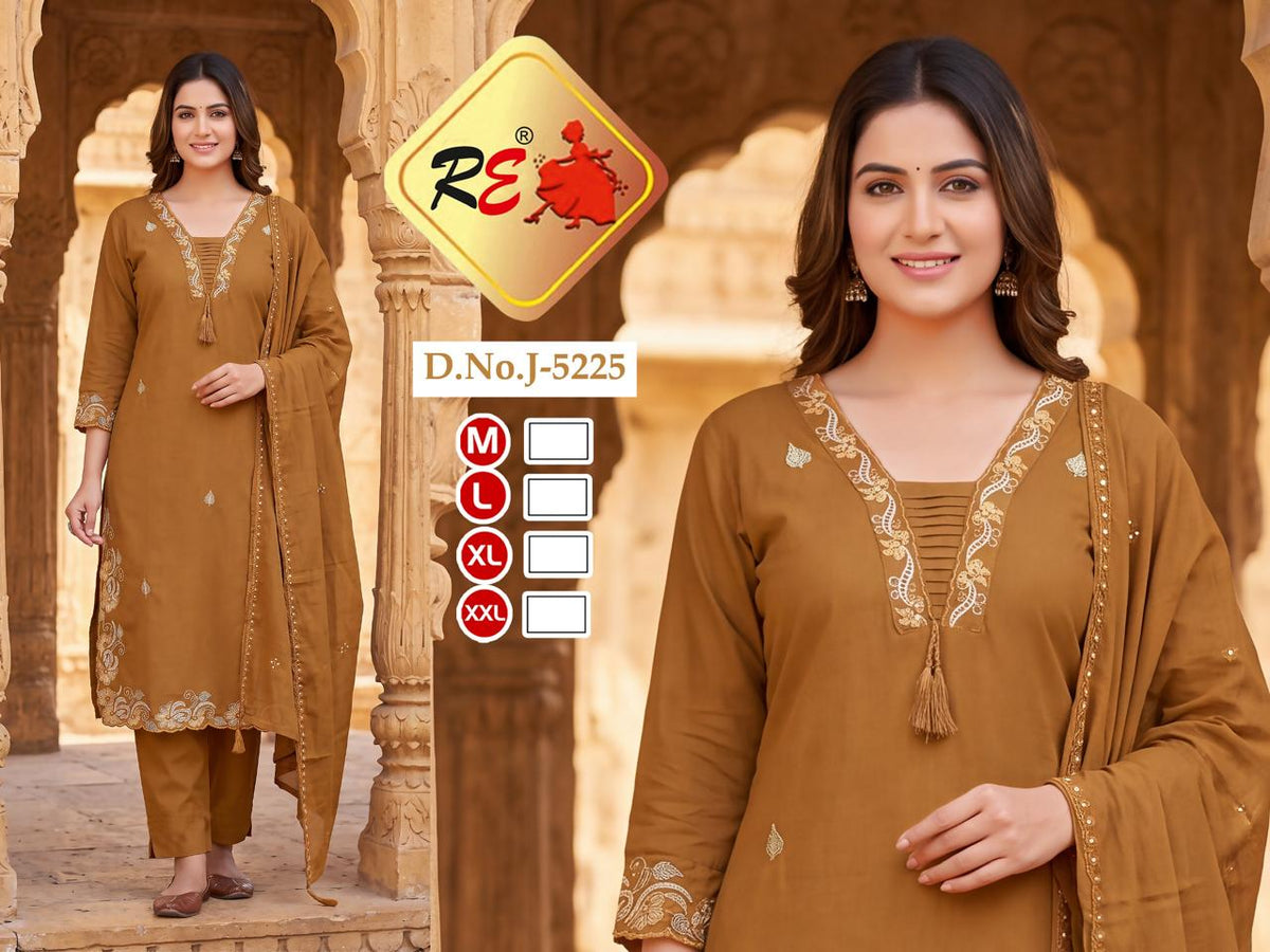[RISHI EXPORTS] Premium 60x60 Cambric Cotton Kurti with Mulmul Dupatta & Pant | 3-Piece Set